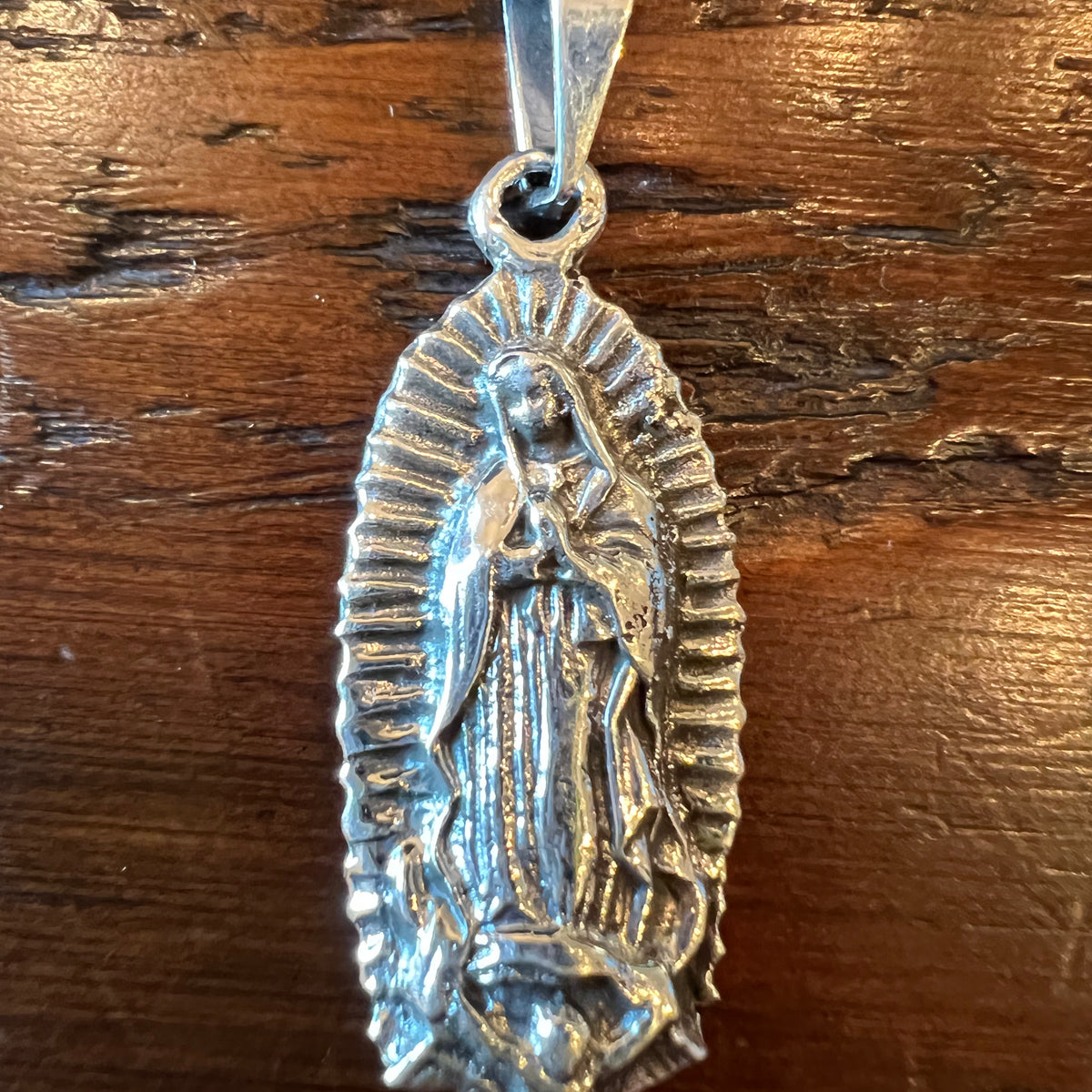 Virgen de Guadalupe Pendant Sterling Silver 1 1 2