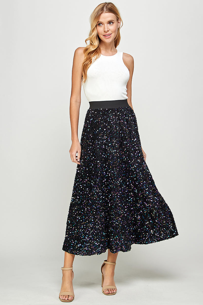 Black Sequin Skirt