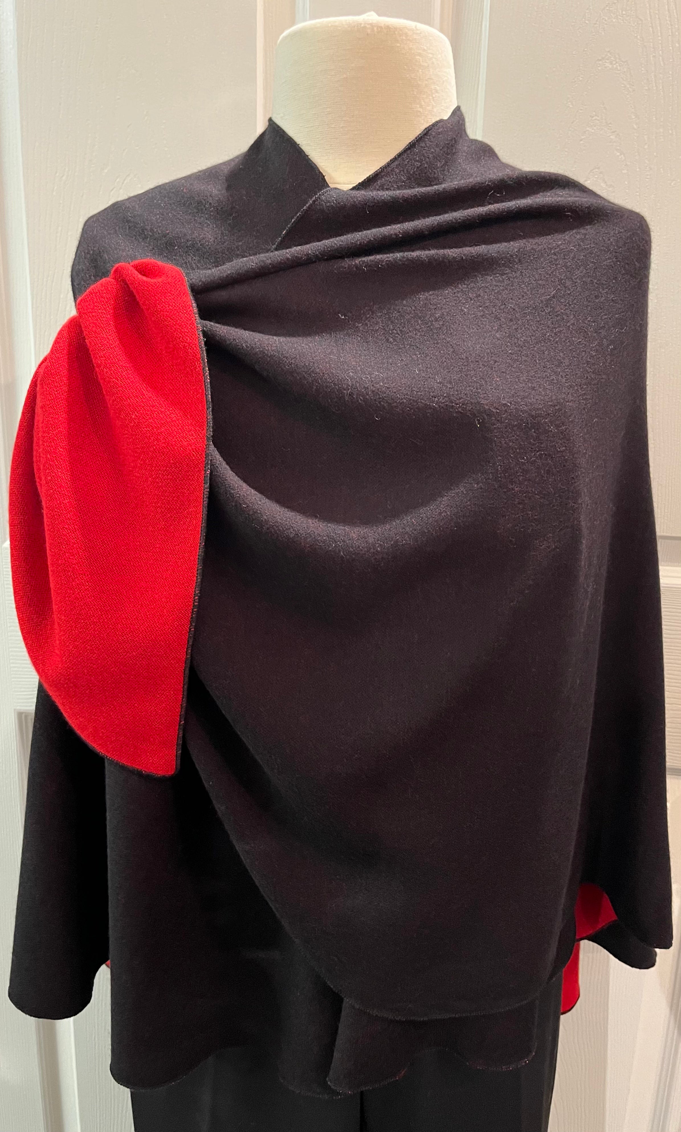 RED to BLACK Reversible Cashmere Shawl