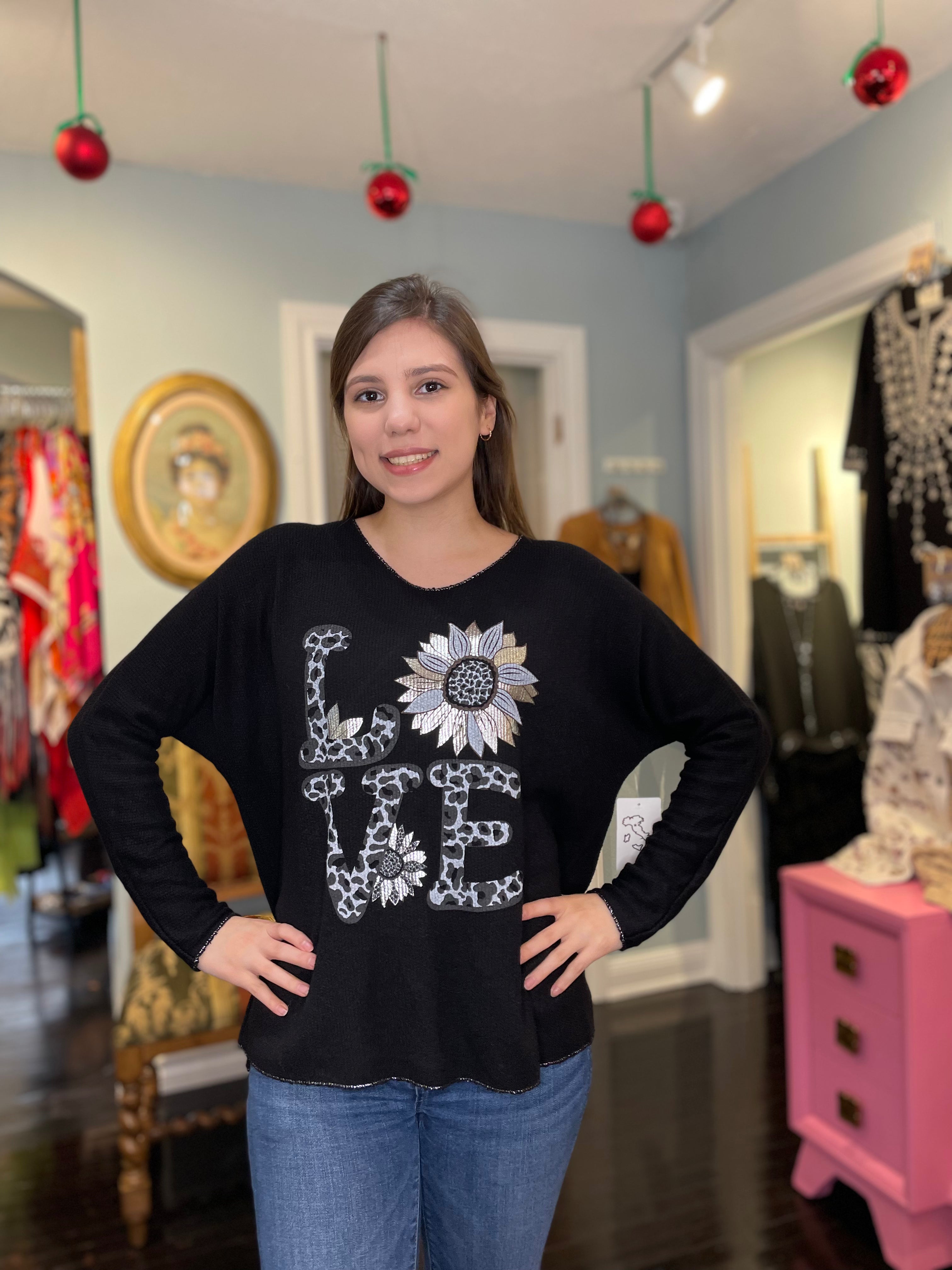 Black LOVE Italian Sweater