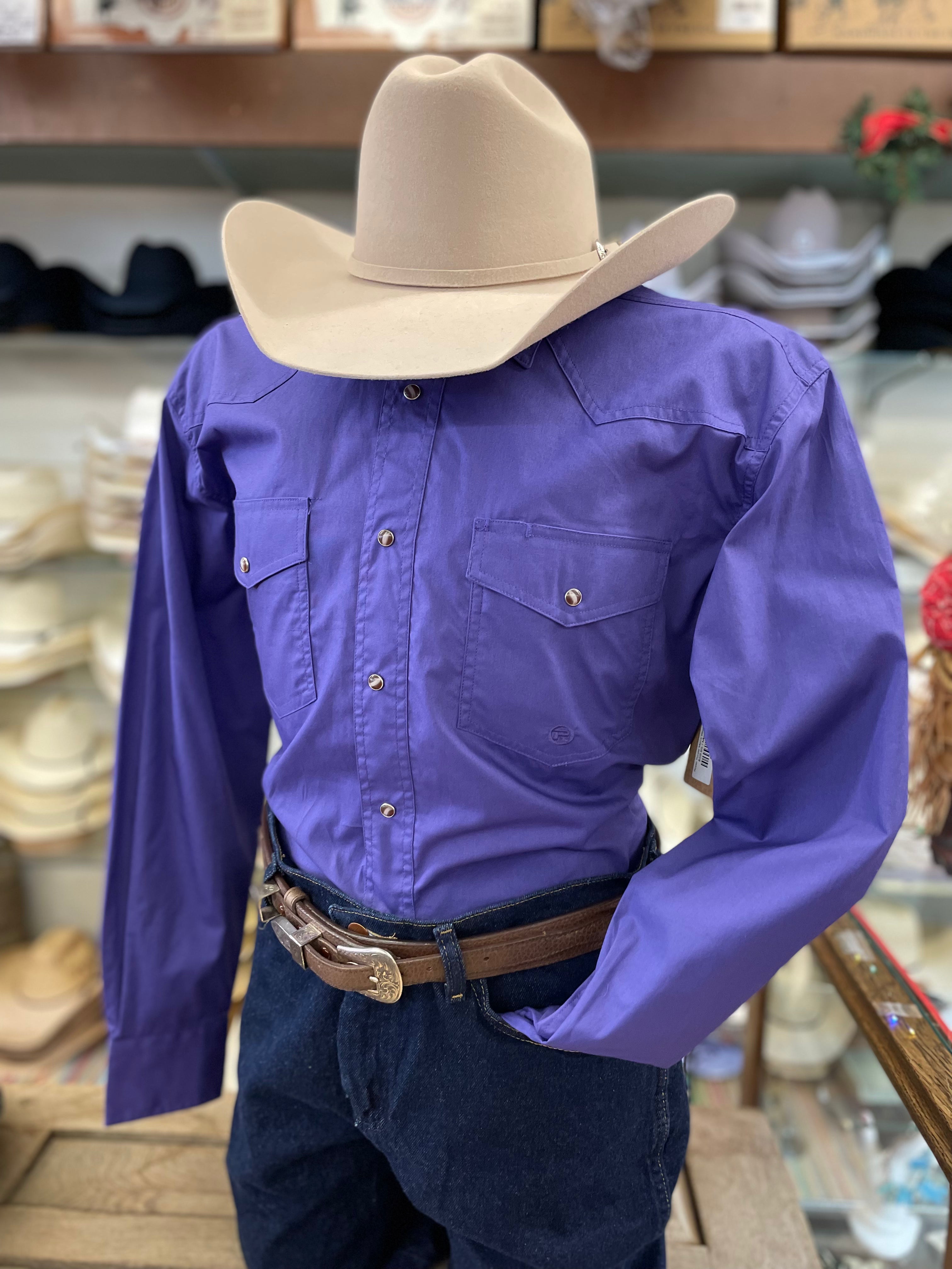 Purple western deals shirt