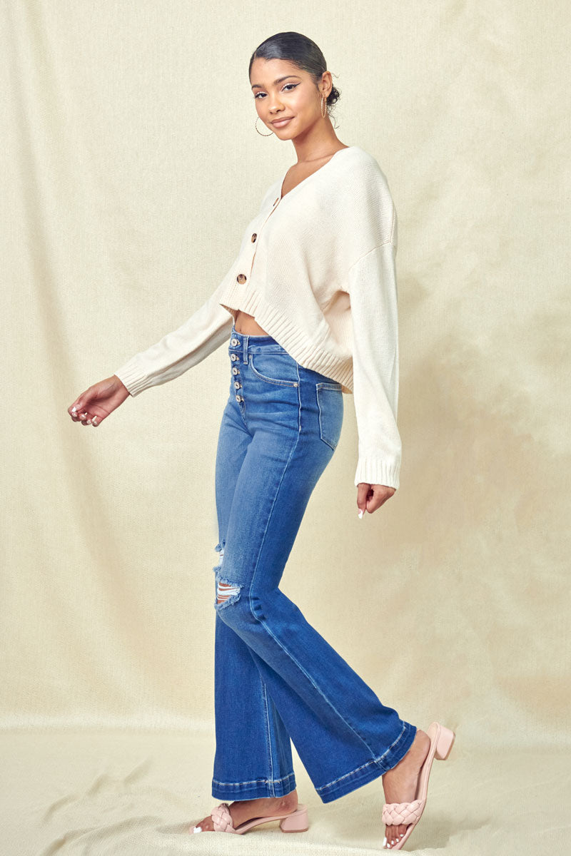 PETITE ULTRA HIGH RISE FLARE JEANS By Kancan