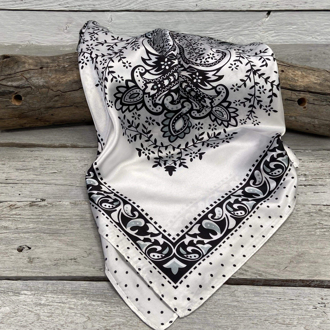 Black & White Polka Dot & Paisley Wild Rag