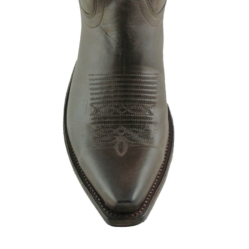 Old West Women's Dark Brown Leather Snip Toe Western Boots