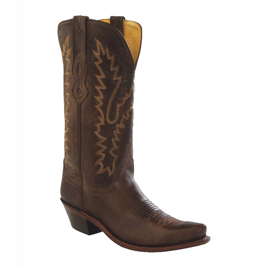 Old West Women's Dark Brown Leather Snip Toe Western Boots