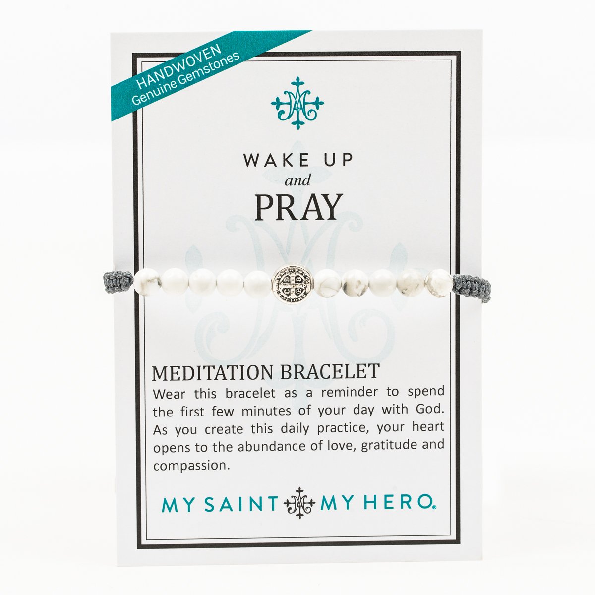 Wake Up and Pray Meditation Bracelet - White Howlite
